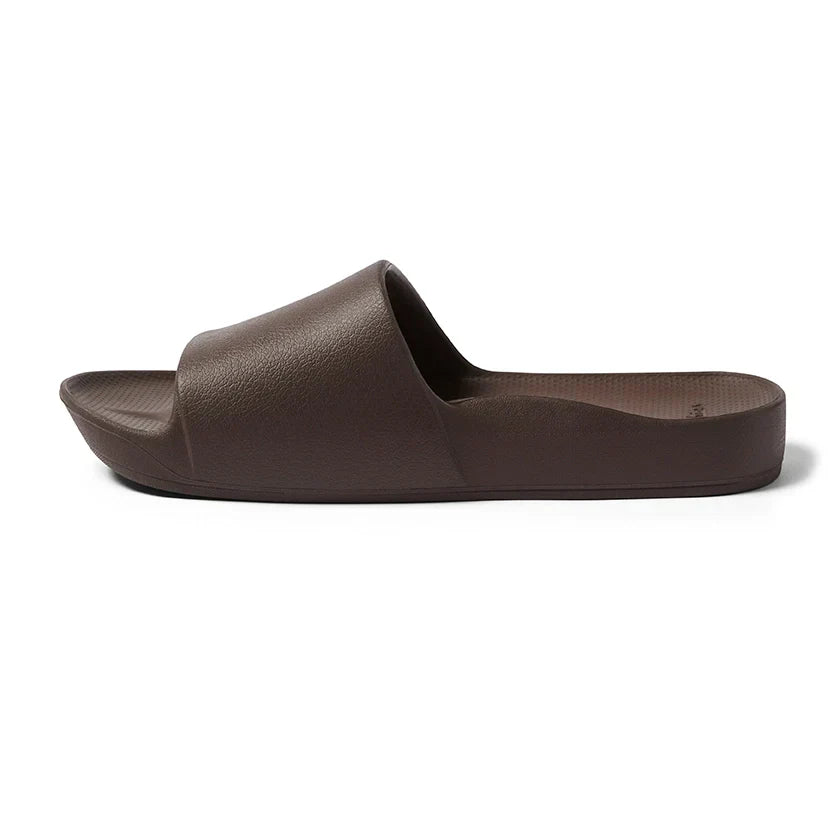 Brown Slides with Classic Arch Support