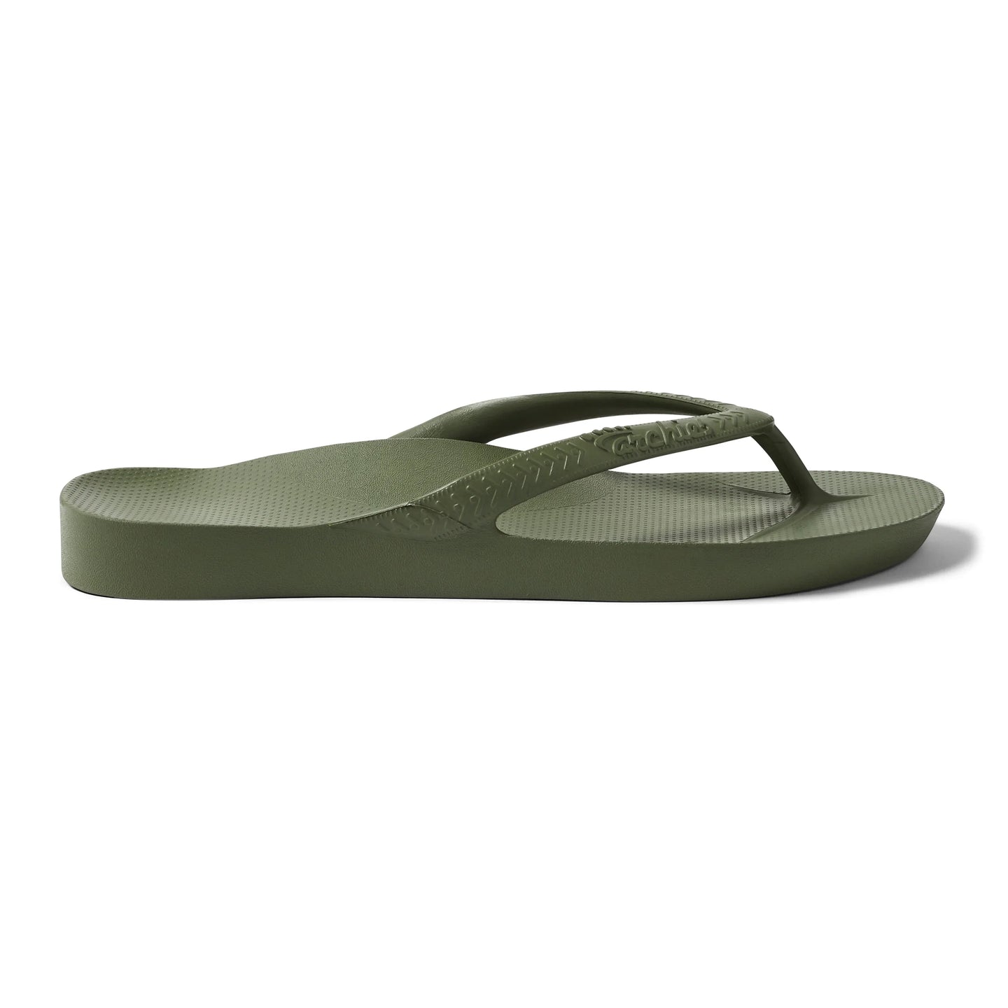 Olive Flip-Flops with Classic Arch Support