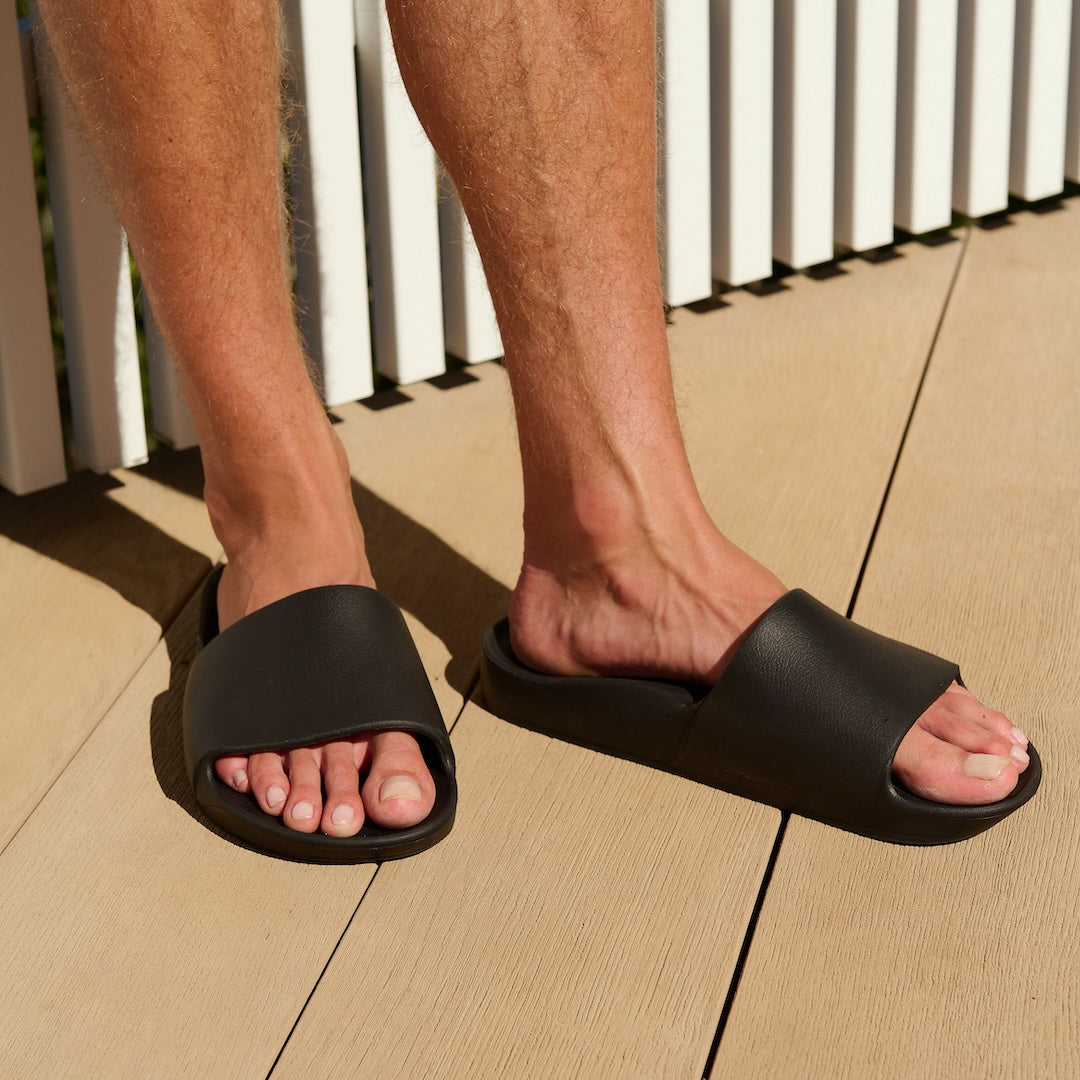 Black Slides with Classic Arch Support