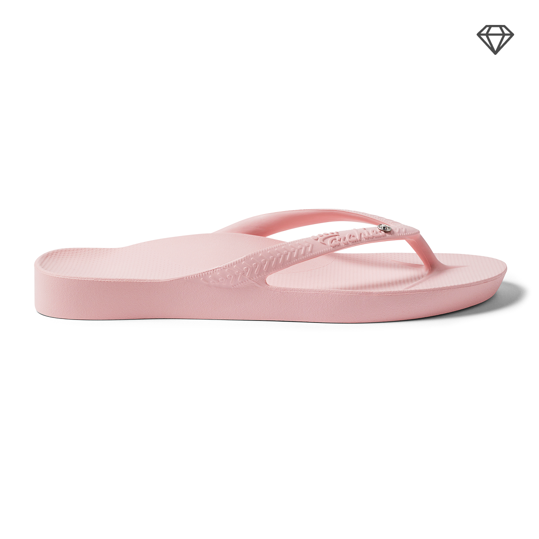Pink Crystal Flip-Flops with Arch Support
